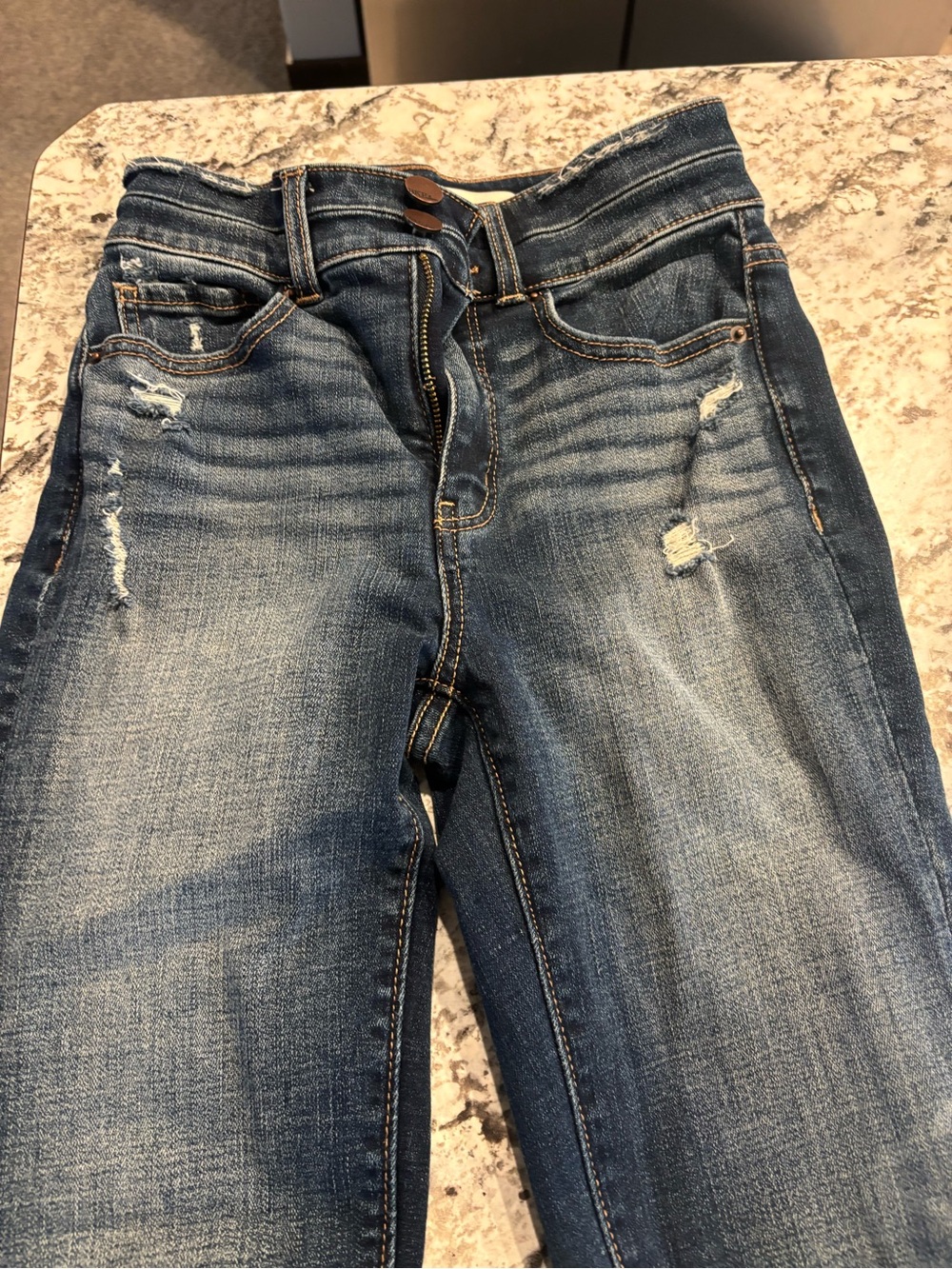 Women's Skinny Distressed Blue Denim Jeans